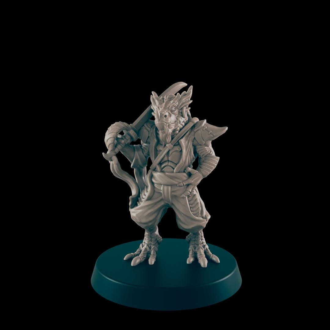Dragonkin Commoners | 25mm - 100mm Scale | DnD | EC3D Fantasy Mini |  Everyday Folk