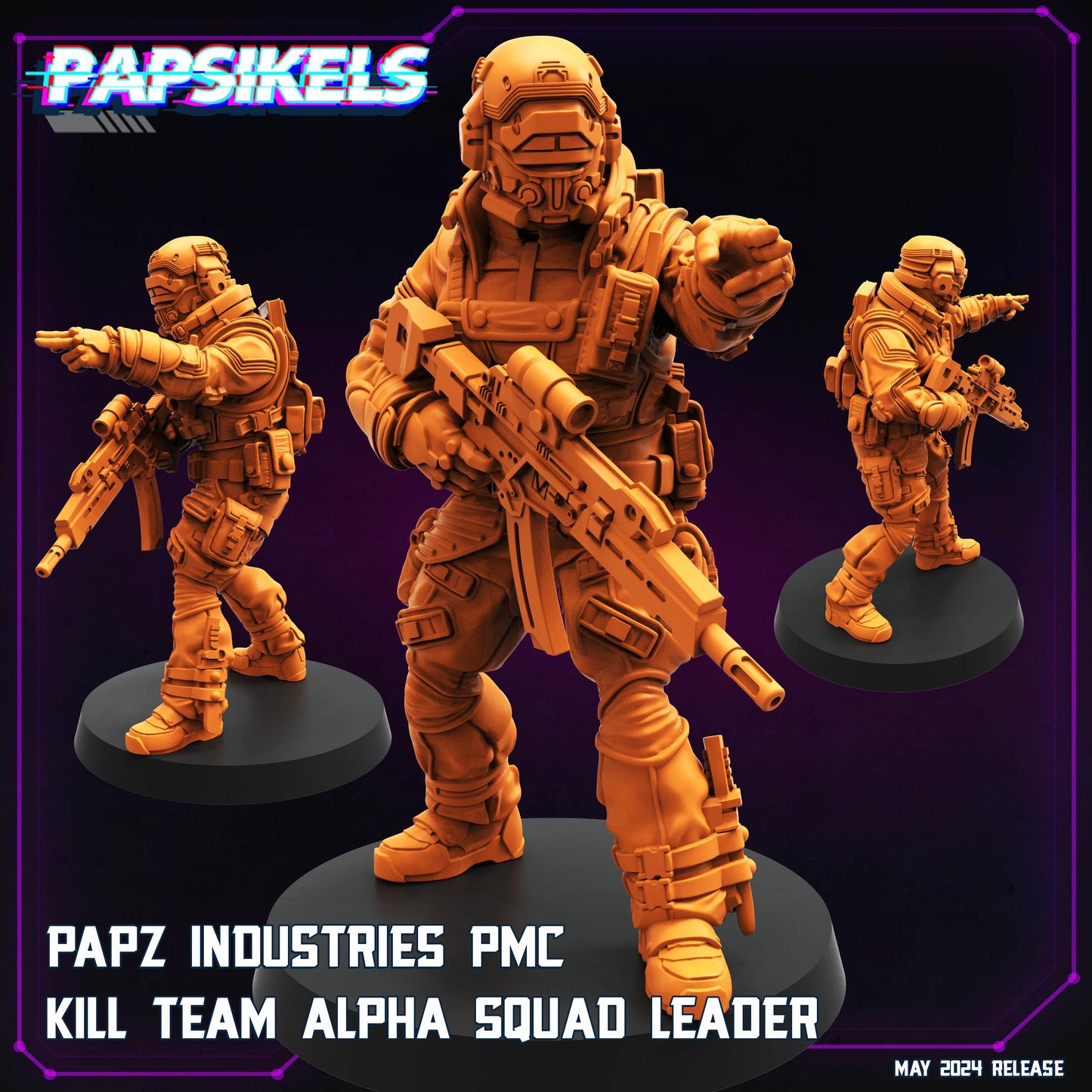 PMC Kill Team Alpha Squad - 32mm Scale Cyberpunk Mini  | Papsikels