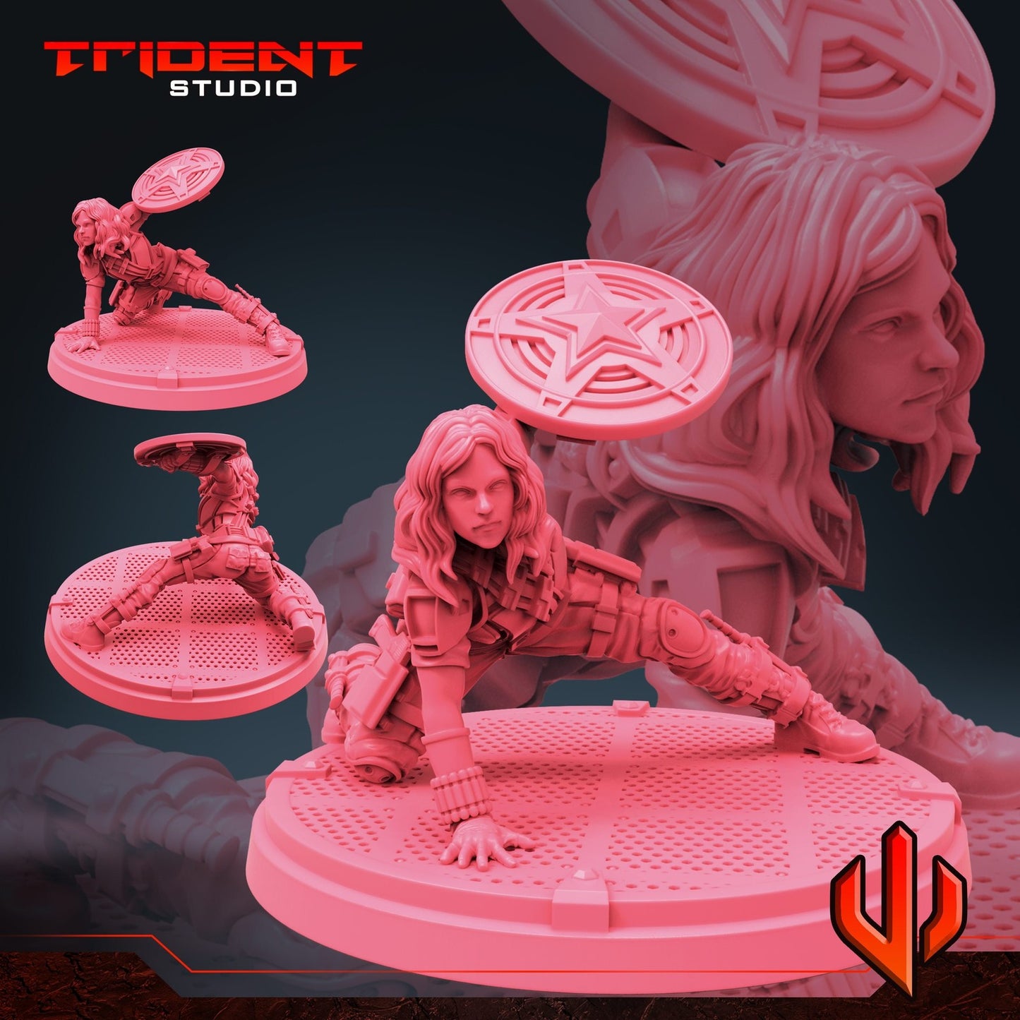 Black Scarlet - 40mm  Miniature | Crisis Protocol Proxy | Trident