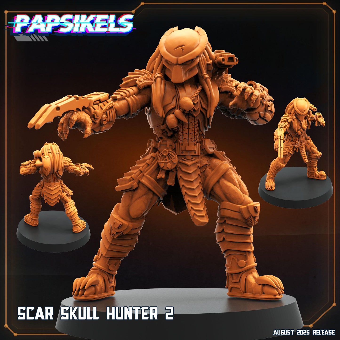 Scar Skull Hunter - Resin 3D Print Alien Miniature | RPG | Sci fi | Cyberpunk | Role Playing | DnD | Papsikel