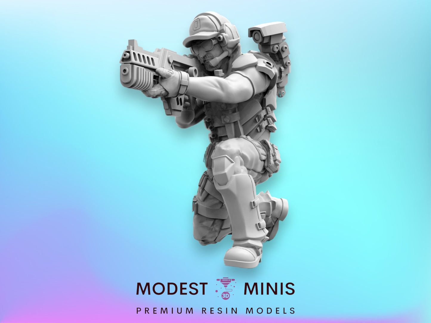 Colonial Marine PVT Chris Lo - 32mm Scale Alien Miniature | RPG | Sci fi | Xeno | Role Playing | DnD | Papsikel