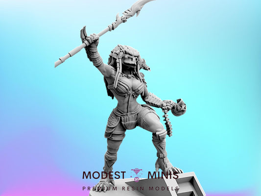 Vixen Nanika Skull Hunter - 32mm Scale Alien Miniature | RPG | Sci fi | Cyberpunk | Role Playing | DnD | Papsikel