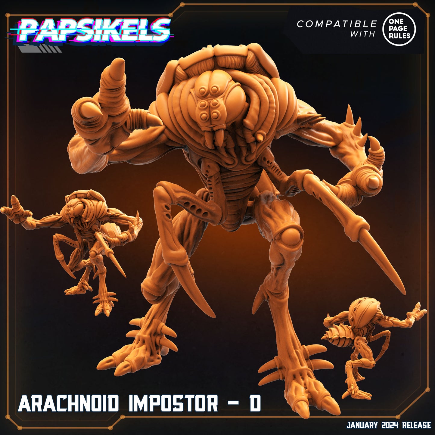 Arachnoid Impostors - 32mm Scale Alien Miniature | RPG | Sci fi | Cyberpunk | Role Playing | DnD | Papsikel