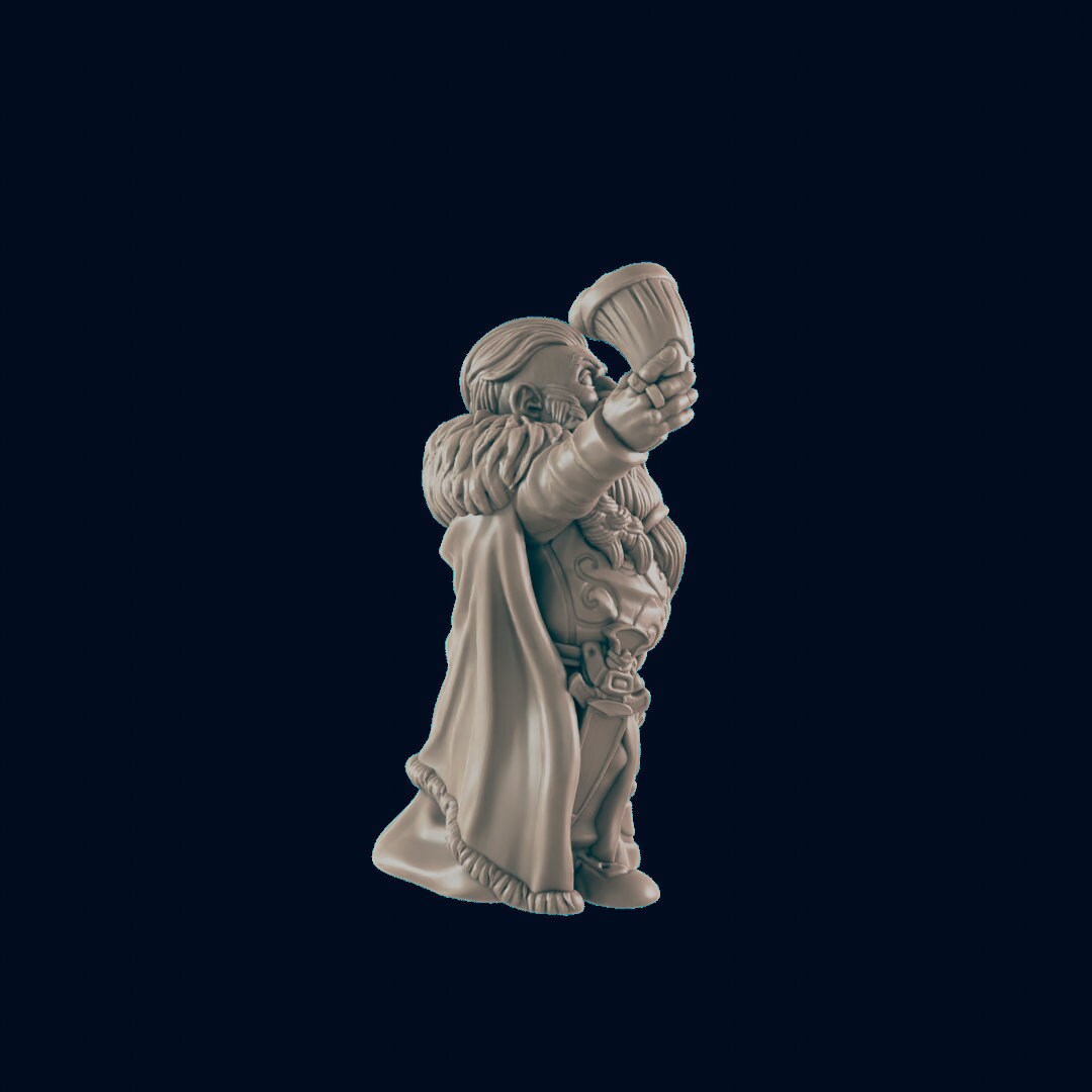 NPC Dwarf Male Noble - 25mm - 75mm Scale | DnD | EC3D Fantasy Mini | Townsfolk