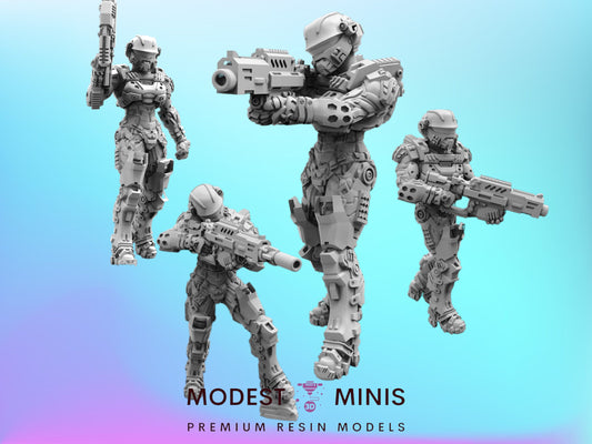 Space Military Heavy Infantry - 32mm Scale Miniature | RPG | Sci fi | Cyberpunk | Role Playing | Papsikel