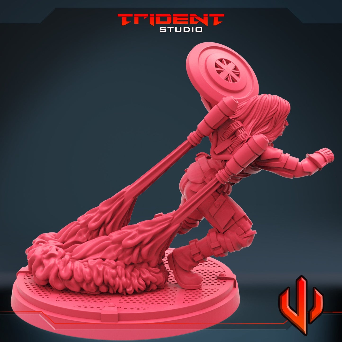 Captain Excalibur D - 40mm  Miniature | Crisis Protocol Proxy | Trident
