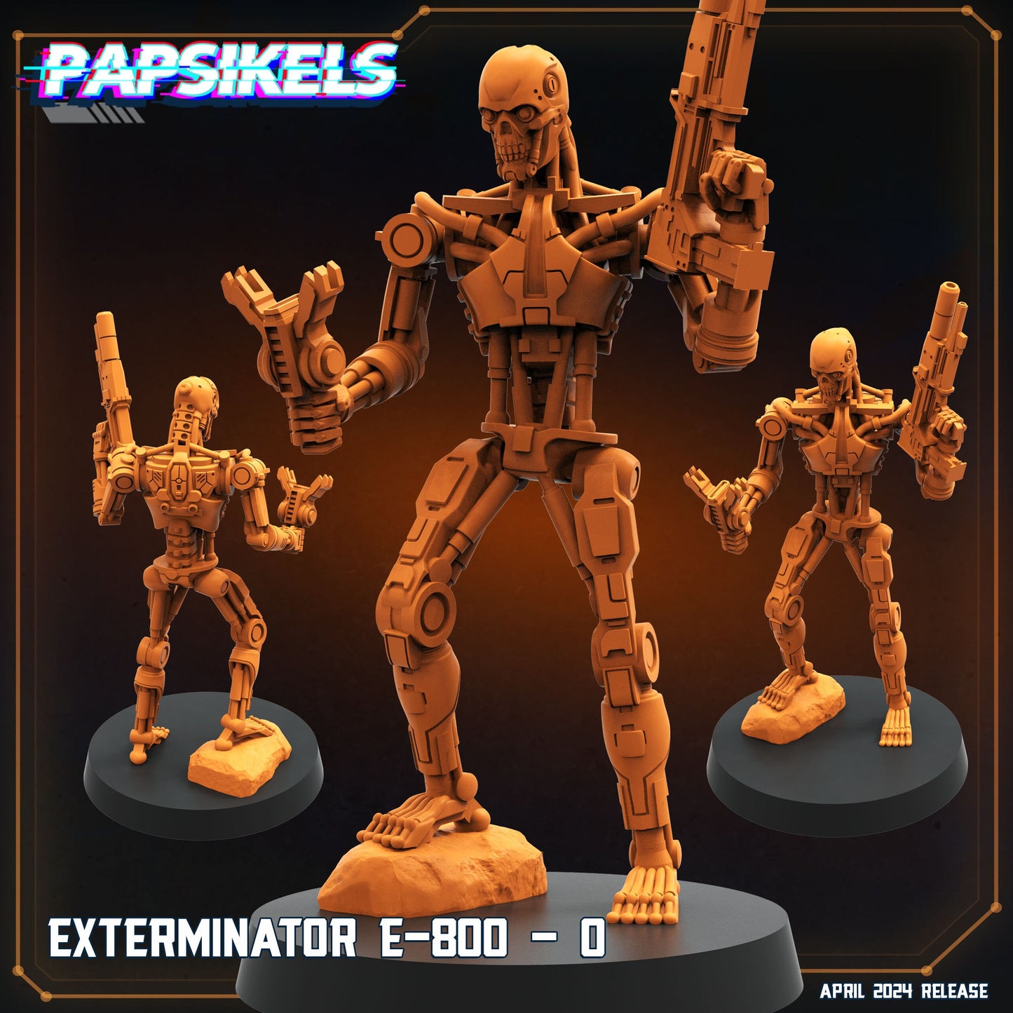 Exterminator E-800 N-P Cyborg - Resin 3D Print Alien Miniature | RPG | Sci fi | Cyberpunk | Role Playing | DnD | Papsikel