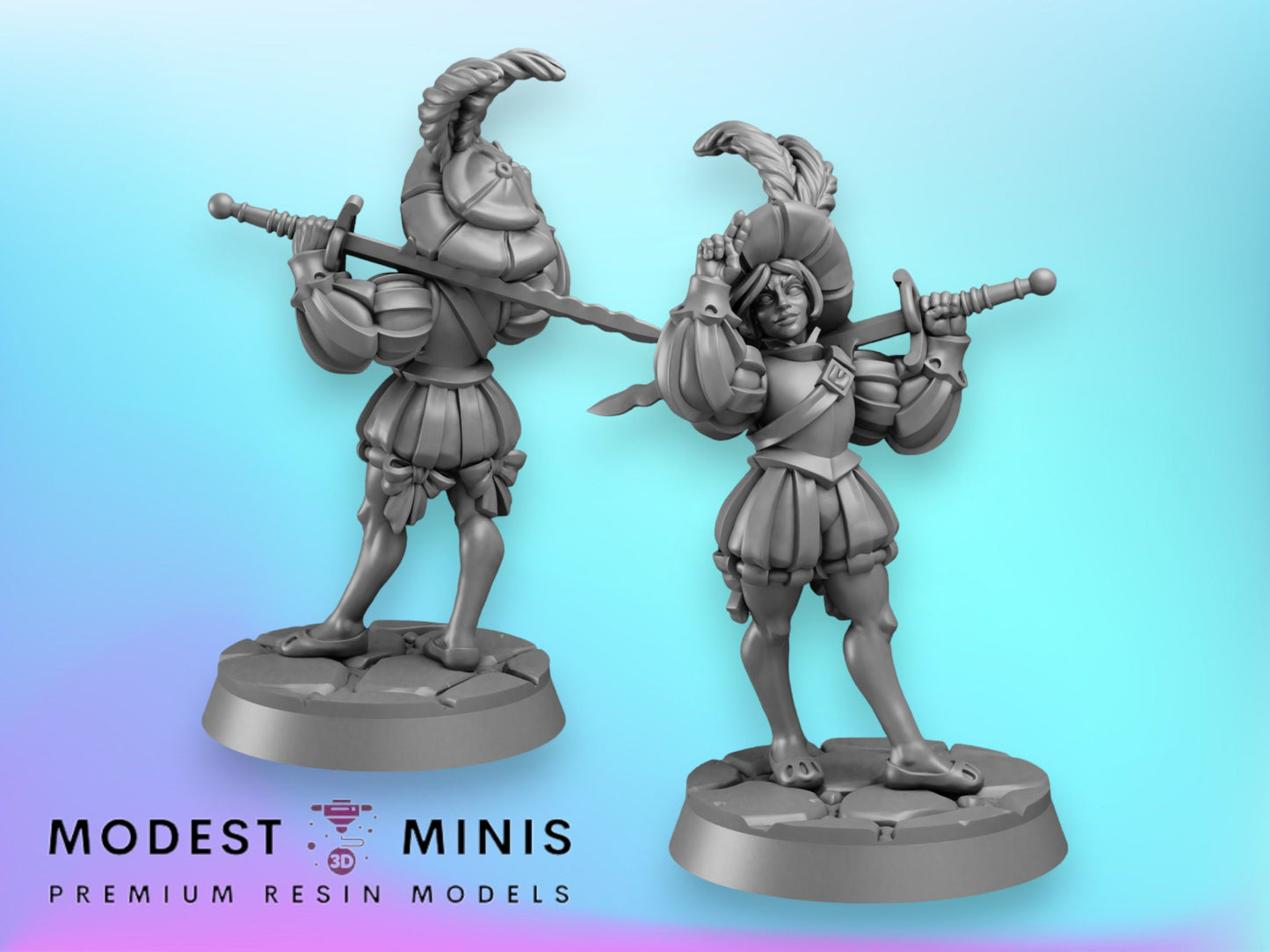 Landsknecht Girl | 28mm - 75mm Scale | DnD Frostgrave Mini | Vae Victis Fantasy