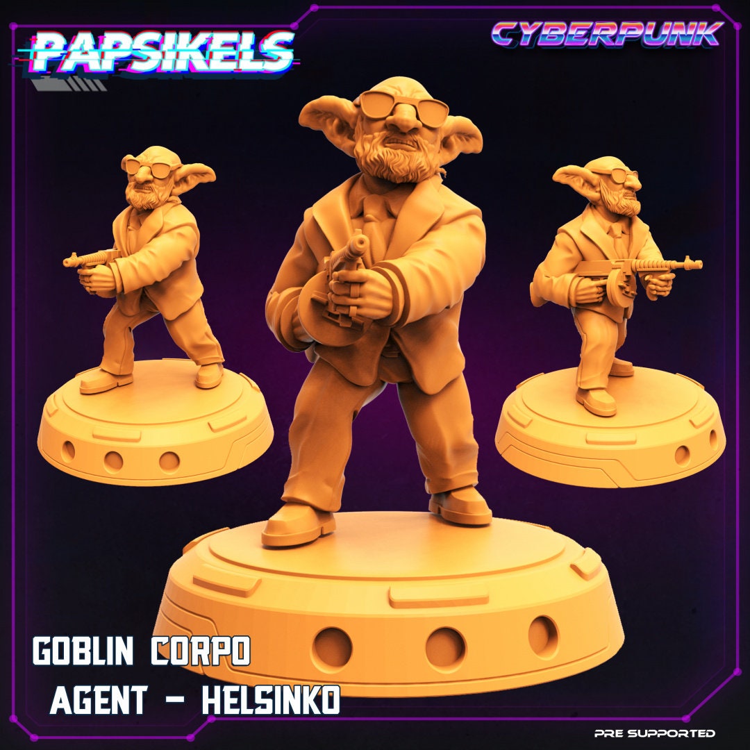 8pc Cybergoblins Heist - 32mm Scale Cyberpunk Miniature  | Law Upholders | Papsikels