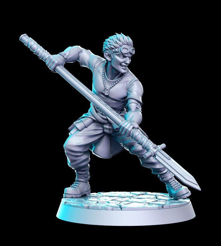 Gharr Spear Fighter - 32mm Scale DnD Miniature | Dungeons and Dragons | JRPG Mini - RN Estudio