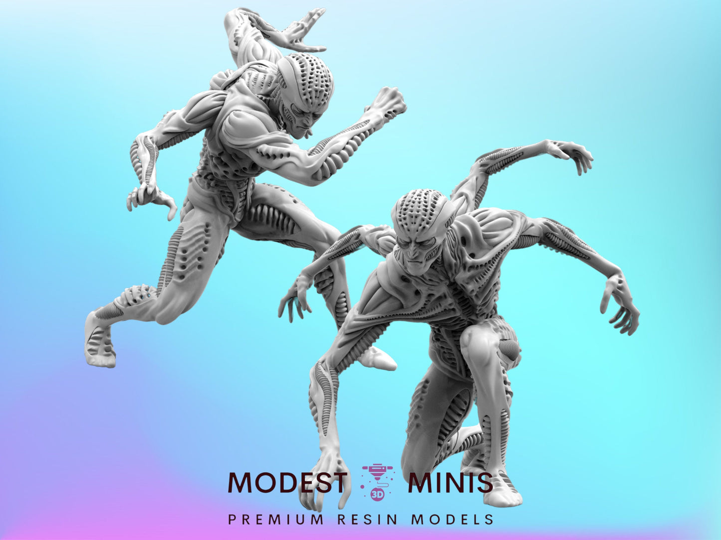 Xeno Human Hybrid Evolutions - 32mm Scale Alien Miniature | RPG | Sci fi | Law Upholders | Role Playing | DnD | Papsikel