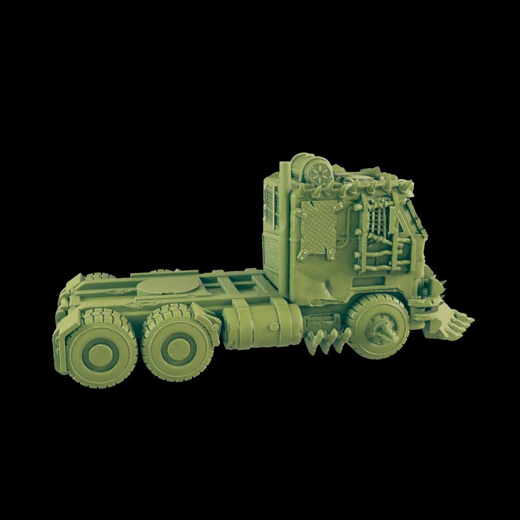 EC3D Badlands Semi Truck and Trailor | 28mm - 40mm Scale | Survivor Terrain | Fantasy Scatter | Sci Fi Terrain | EC3D Badlands