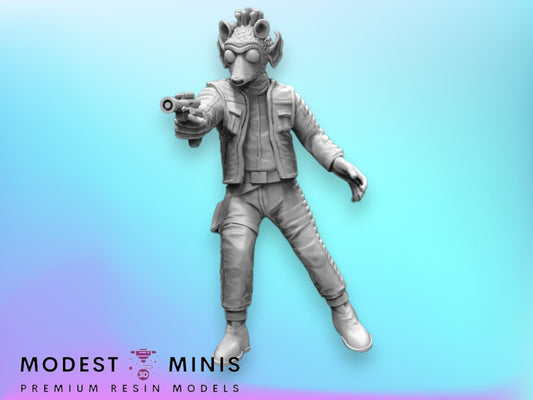 The Green Bounty Hunter - 28mm - 40mm Scale | DnD | Star Wars Legion Mini