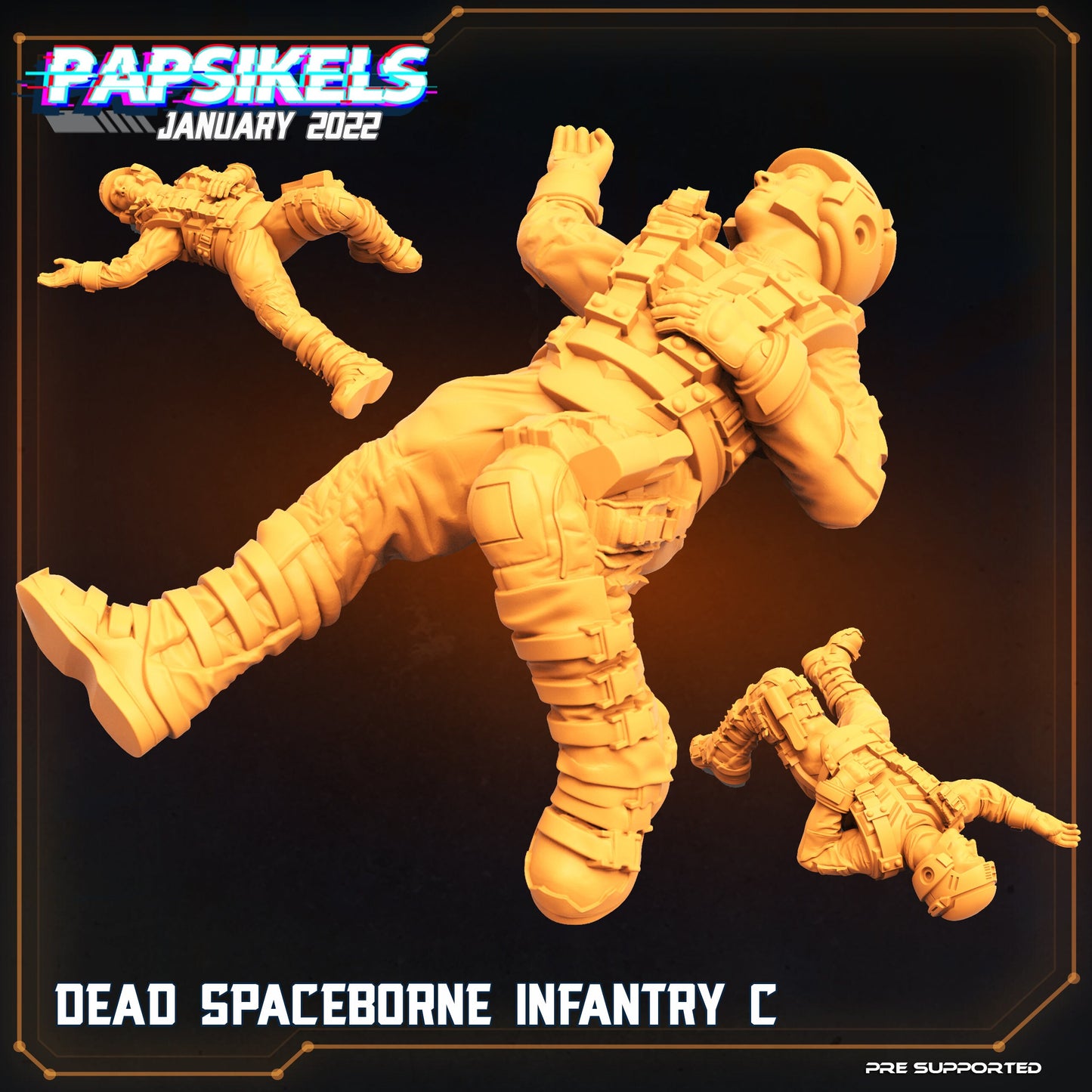5pc Set Dead Spaceborne Infantry - 32mm Scale Alien Miniature | RPG | Sci fi | Cyberpunk | Role Playing | DnD | Papsikel