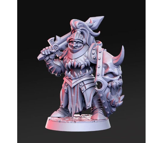 Grumm Knight - 32mm Scale DnD Miniature | Dungeons and Dragons | JRPG Mini - RN Estudio