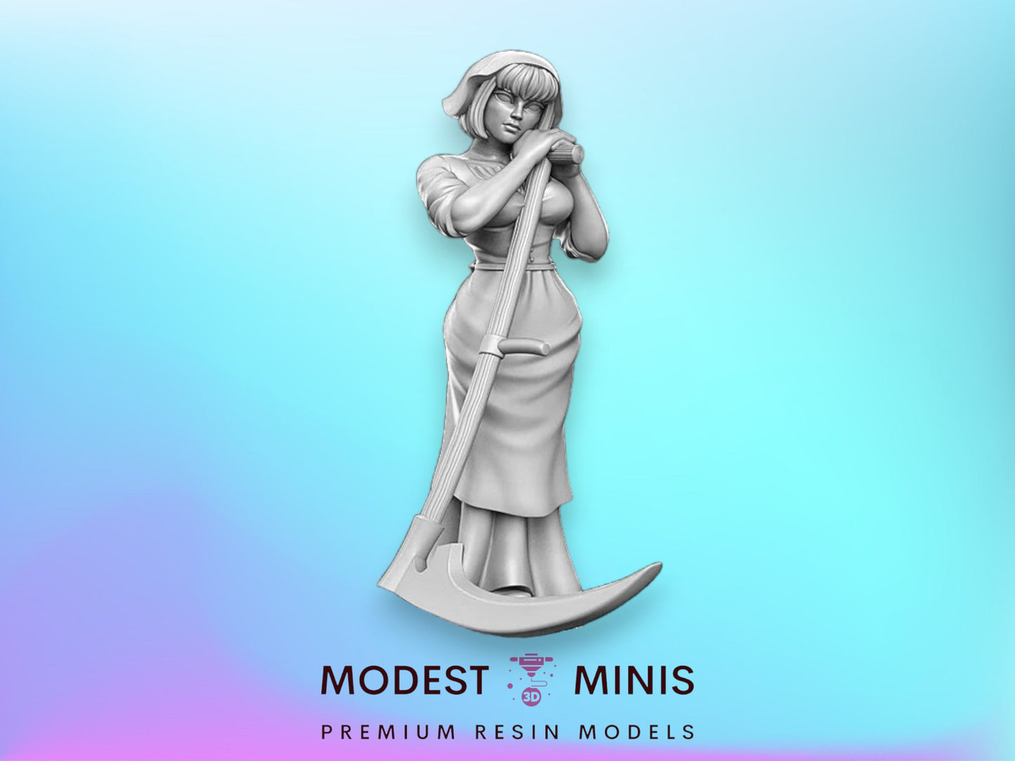 Villager NPC Rosalia female reaper - 32mm Scale DnD Miniature | Dungeons and Dragons | JRPG Mini - RN Estudio