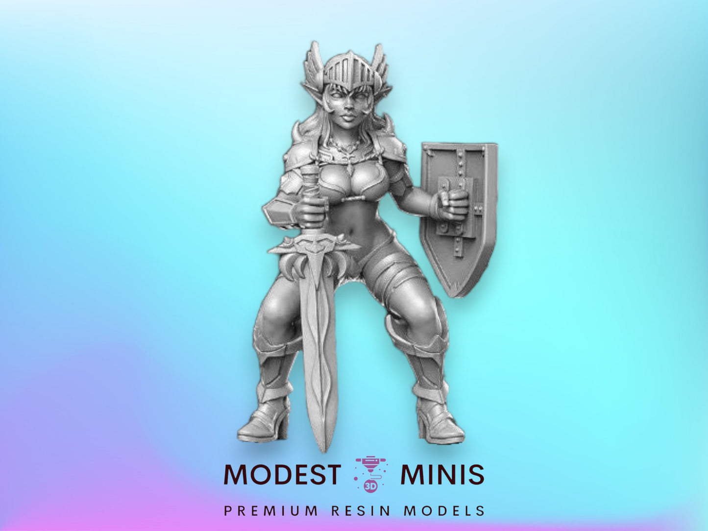 Xyrena Pinup Warrior - 32mm Scale DnD Miniature | Dungeons and Dragons | JRPG Mini - RN Estudio