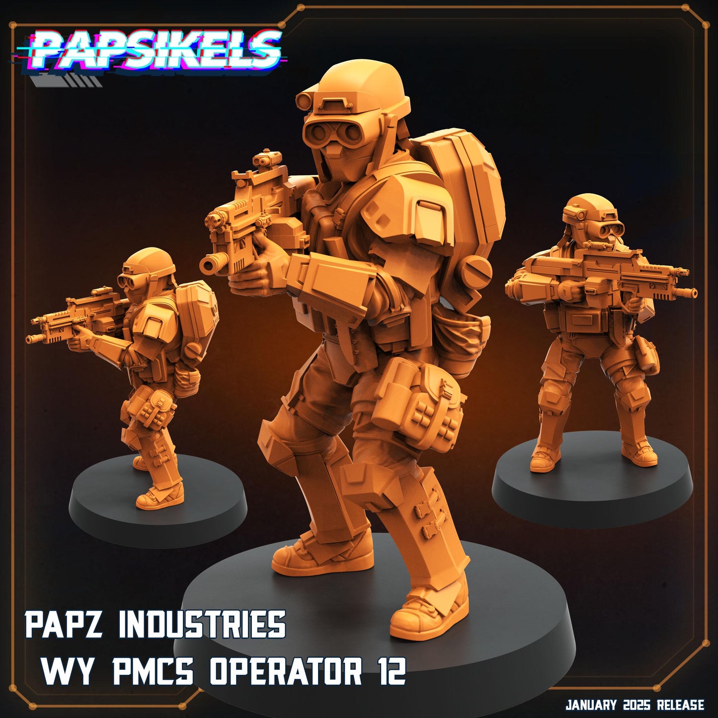 8pc PMC Operators Set 12-19 - Cyberpunk Miniature  | Papsikels