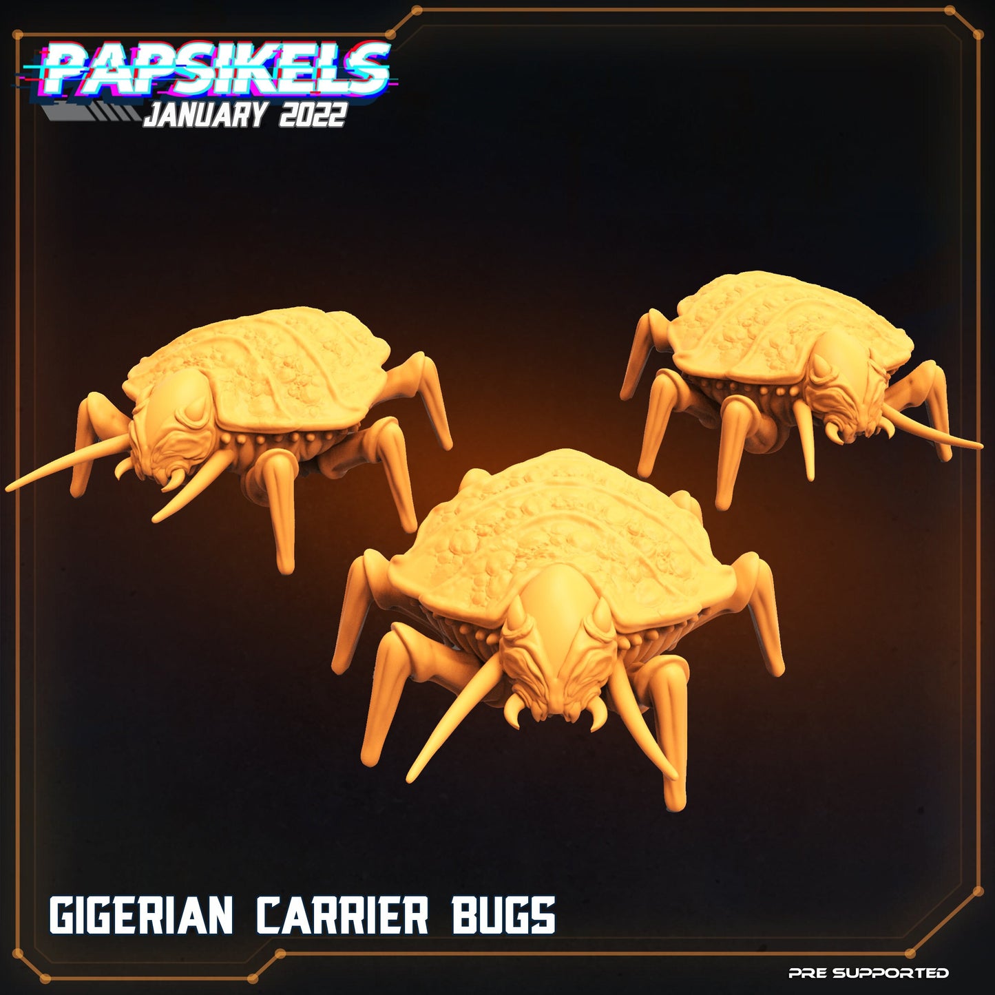 3pc Gigerian Carrier Bugs - 32mm Scale Alien Miniature | RPG | Sci fi | Cyberpunk | Role Playing | DnD | Papsikel