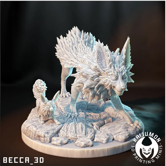 Lightning Fox Diorama - Resin Kaiju Minis | Dungeons and Dragons Mini | Sci Fi | Fantasy Resin