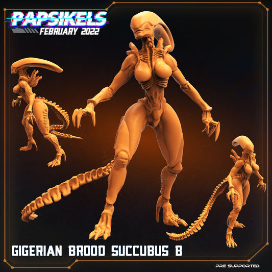 Gigerian Brood Succubus B - 32mm Scale Alien Miniature | RPG | Sci fi | Cyberpunk | Role Playing | DnD | Papsikel