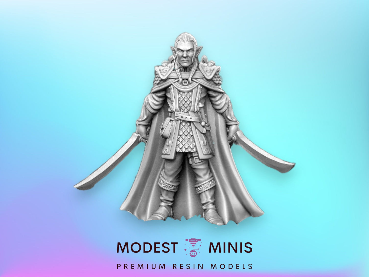 Elf Warrior Evendill - 32mm Scale DnD Miniature | Dungeons and Dragons | JRPG Mini - RN Estudio
