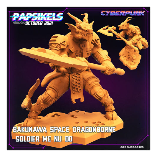 Bakunawa Dragonborn Me Nu Do - 32mm Scale Cyberpunk Miniature  | Alien | Papsikels