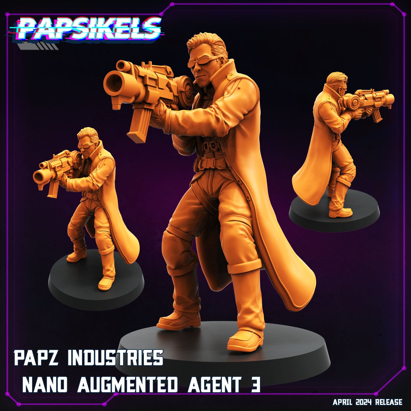 Nano Augmented Agents - Resin Cyberpunk Miniature  | Papsikels
