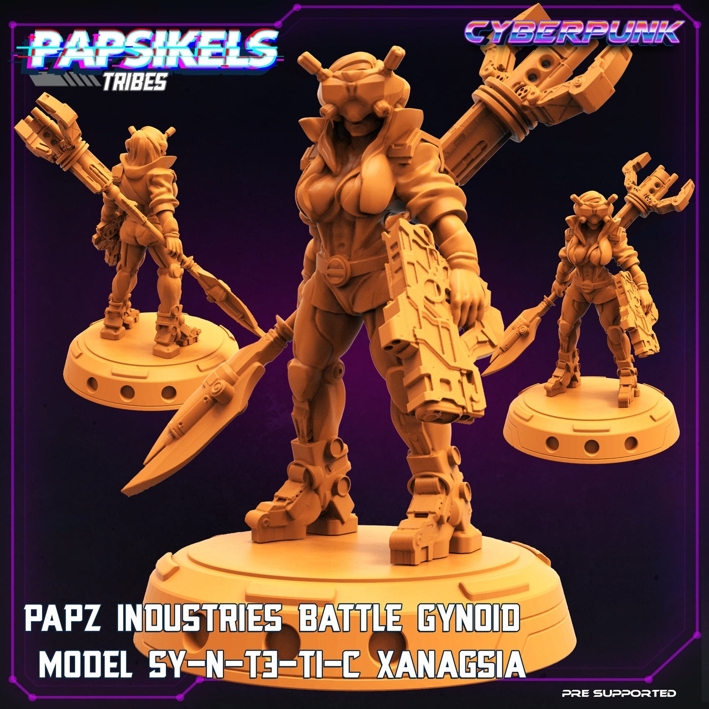 Battle Gynoid Xanagsia - 32mm Scale Alien Miniature  | Law Upholders | Papsikels