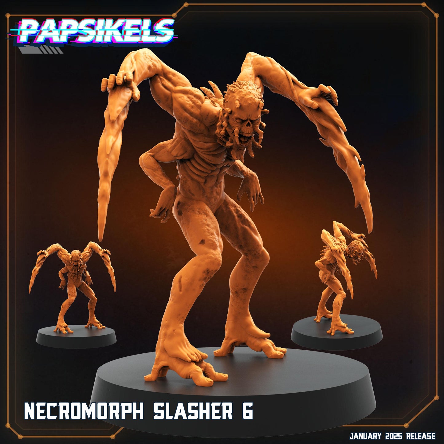 Necromorph Slashers - 32mm Scale Alien Miniature | RPG | Sci fi | Role Playing | DnD | Papsikel