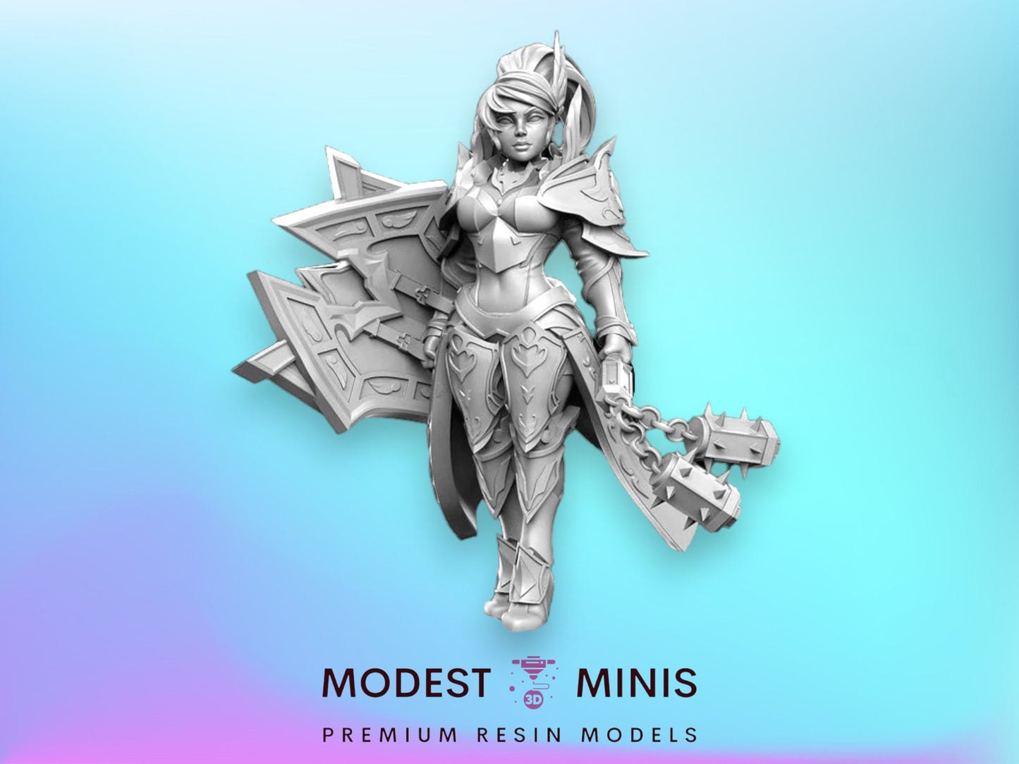 Jessenia Frontline Guard - 32mm Scale DnD Miniature | Dungeons and Dragons | JRPG Mini - RN Estudio
