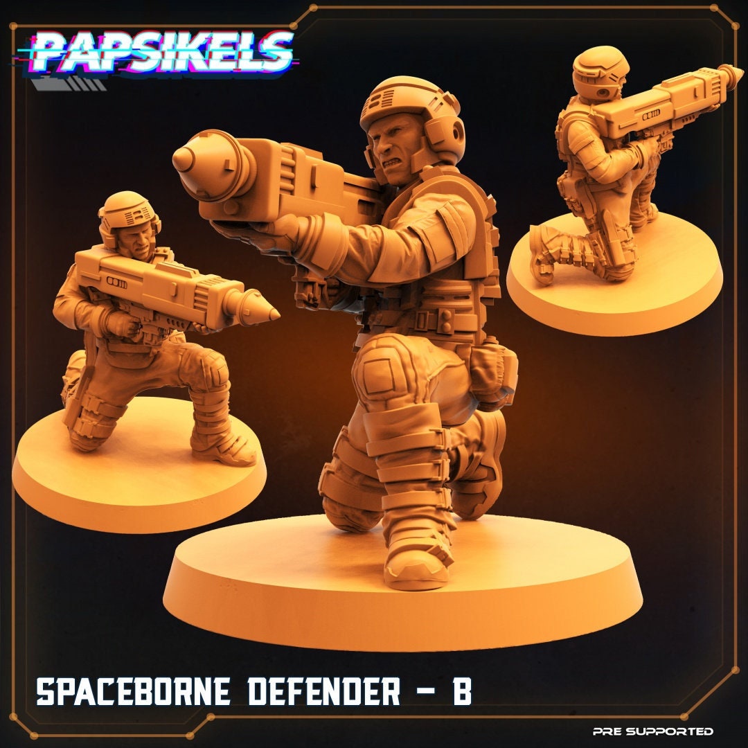 Spaceborne Defender B - 32mm Scale Alien Miniature | RPG | Sci fi | Batang City | Role Playing | DnD | Papsikel