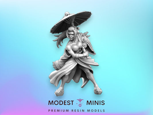 Asuka Female Pinup - 32mm Scale DnD Miniature | Dungeons and Dragons | JRPG Mini - RN Estudio