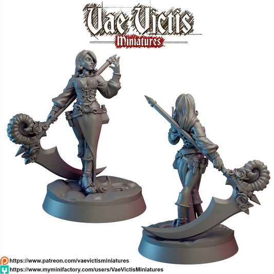 Necromancer Female | 28mm - 75mm Scale | DnD Frostgrave Mini | Vae Victis Fantasy