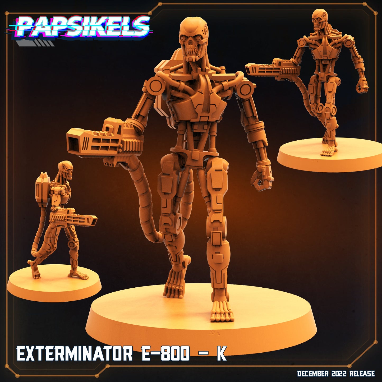10pc Exterminator E-800 Cyborg Set - Resin 3D Print Alien Miniature | RPG | Sci fi | Cyberpunk | Role Playing | DnD | Papsikel