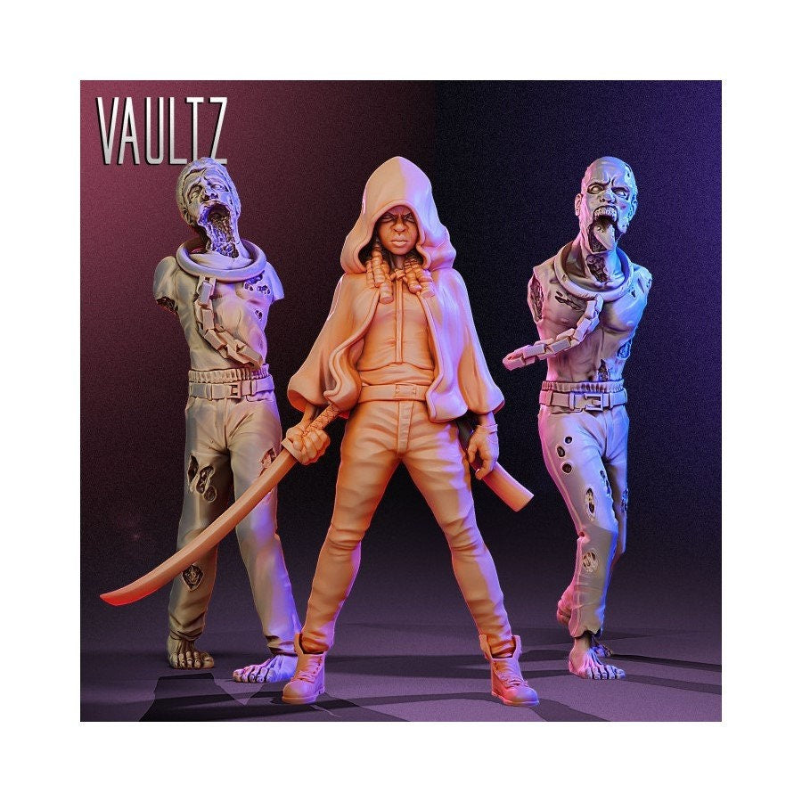 Survivor M and Zombies | 28mm 32mm | Zombicide | Vaultz