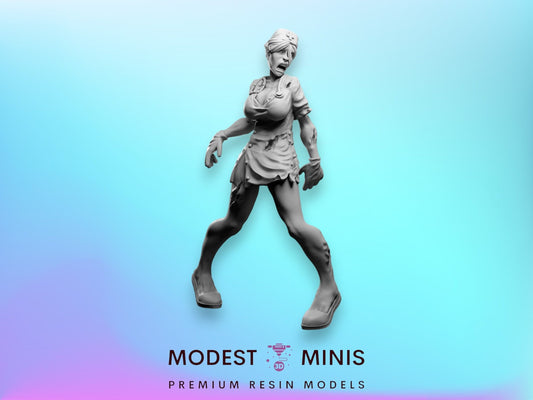 Zombie Nurse | 28mm - 100mm Scale Resin Mini | Zombicide | Vaultz