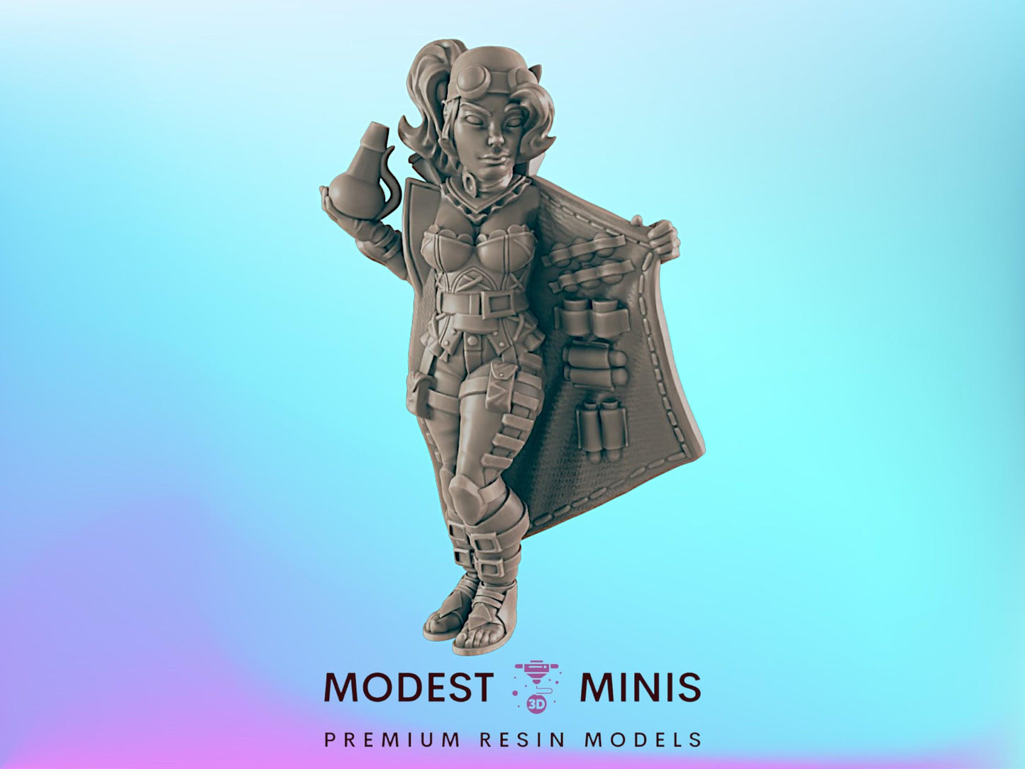 Alchemist Human Female  | 25mm - 100mm Scale | DnD | EC3D Fantasy Mini | Everyday Heroes