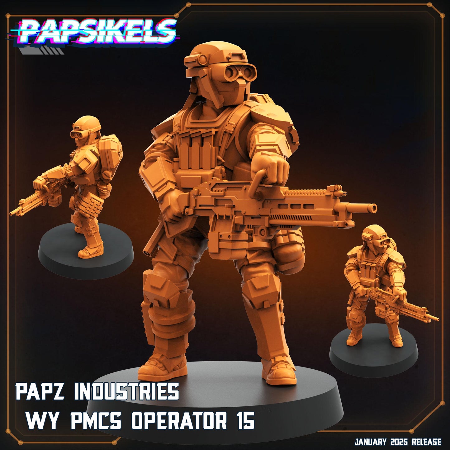 8pc PMC Operators Set 12-19 - Cyberpunk Miniature  | Papsikels