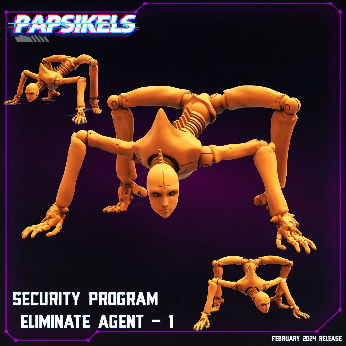 Security Program Eliminate Agent Set - Cyberpunk Miniature  | Papsikels