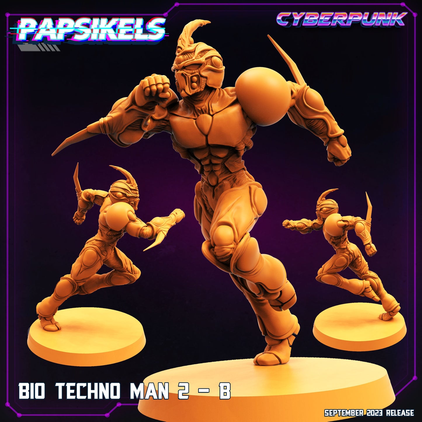 7pc Bio Techno Man - Resin Cyberpunk Miniature  | Papsikels