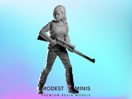 Survivor Elisa TLOU | 28mm - 100mm Scale Resin Mini | Zombicide | Vaultz