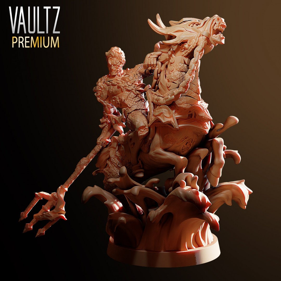 Zombie Aquadude | 28mm - 100mm Scale Resin Mini | Marvel Zombicide | Vaultz