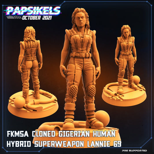 Human Hybrid Lannie  - 32mm Scale Alien Miniature | RPG | Sci fi | Cyberpunk | Role Playing | DnD | Papsikel