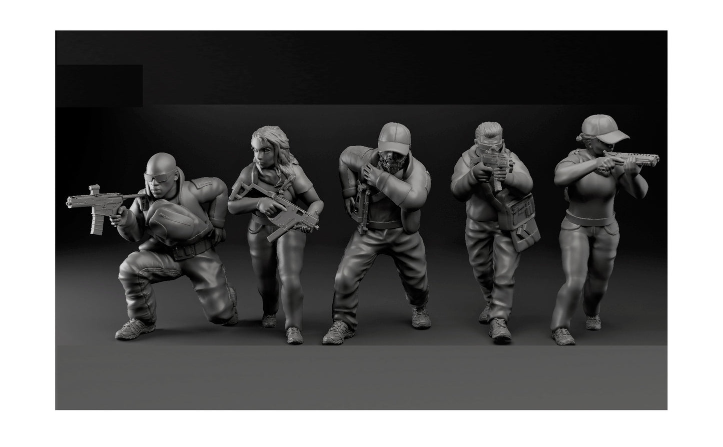 5pc Special Ops 1 - 28mm Scale Resin Military Miniature | Zona Alfa | Spectre Ops Mini