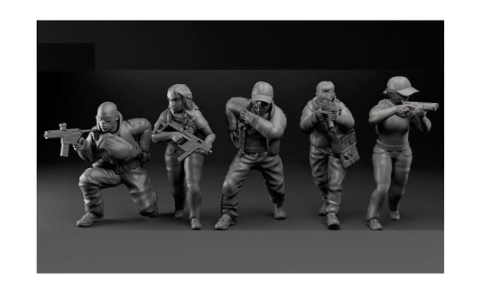 5pc Special Ops 1 - 28mm Scale Resin Military Miniature | Zona Alfa | Spectre Ops Mini