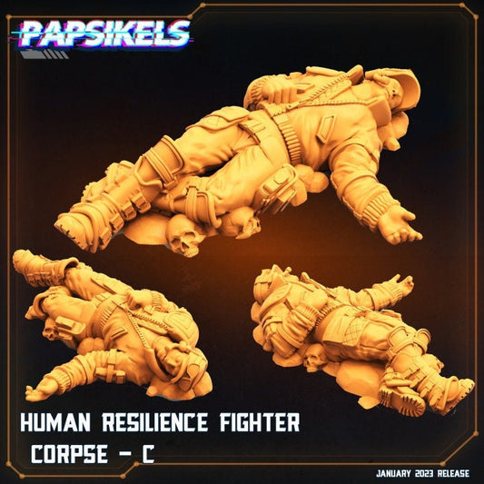 Resilience Fighter Corpse C - 32mm Scale Resistence | RPG | Sci fi | Cyberpunk | Role Playing | DnD | Papsikel
