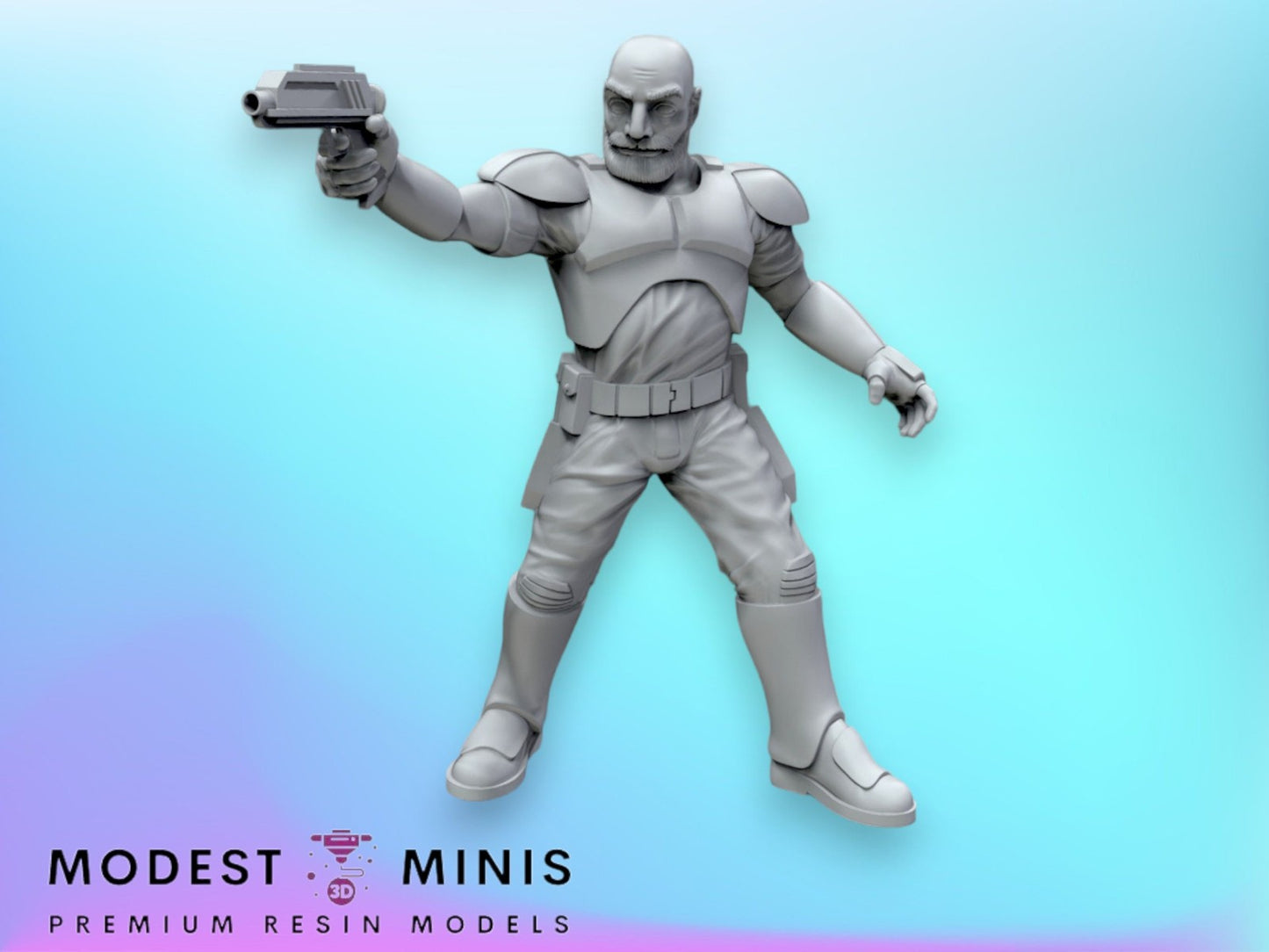 Old Genetic Soldier R - 28mm - 40mm Scale | Black Remnant Star Wars Legion Mini