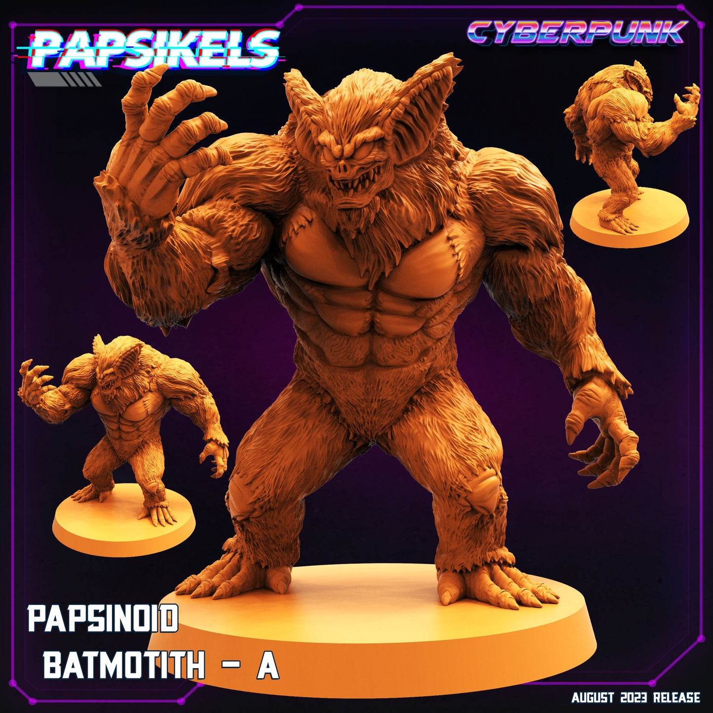 Papsinoid Batmotith A - Resin Cyberpunk Miniature  | Papsikels