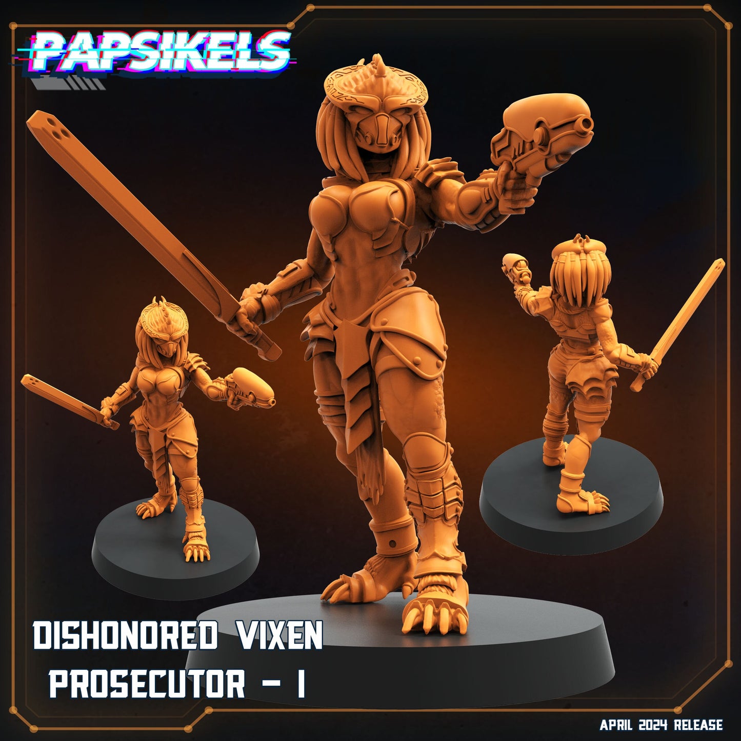 Dishonored Vixen Persecutor Squad H-K - Resin 3D Print Miniature | RPG | Sci fi | Cyberpunk | Role Playing | DnD | Papsikel Xenowars